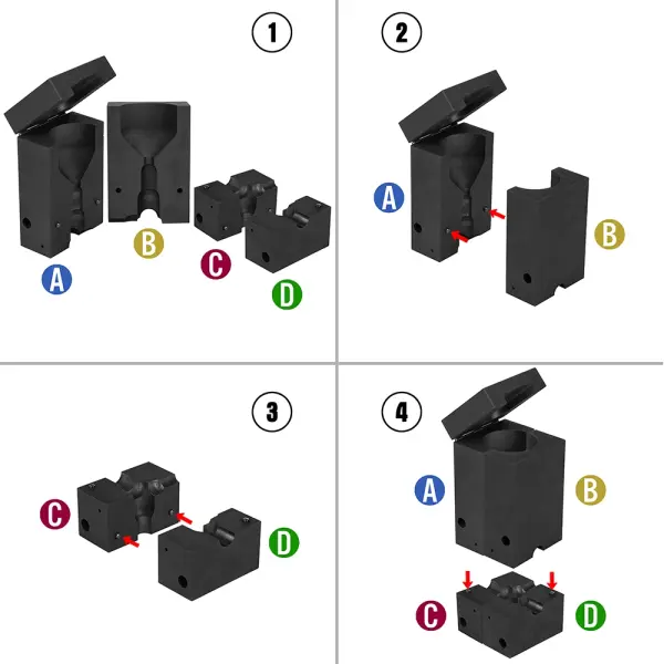 Khuôn hàn hóa nhiệt GOLDWELD CR25 nối cọc với 3 đầu cáp - 3