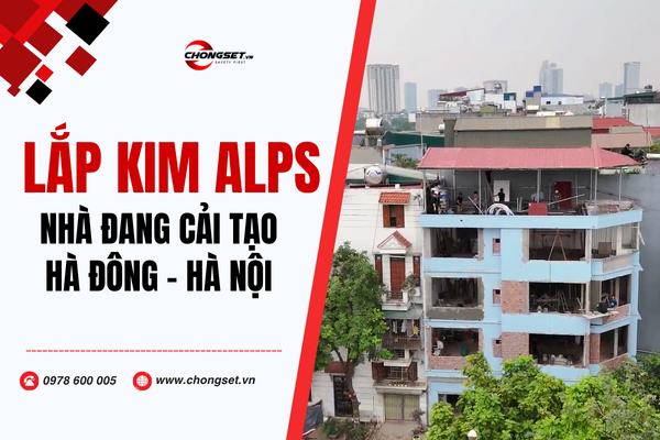 Thi công hệ thống chống sét cho nhà phố đang cải tạo tại Hà Đông Hà Nội